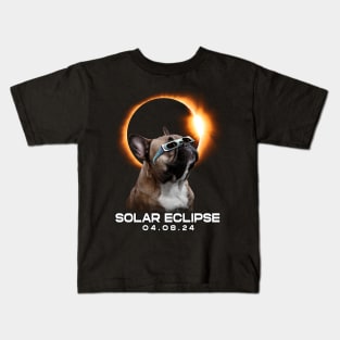Solar Eclipse French Bulldog Serenity: Stylish Tee with Adorable Pups Kids T-Shirt